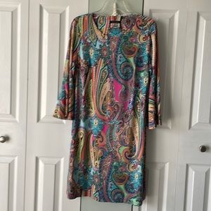 Beautiful Tommy Hilfiger paisley dress with bell sleeves.